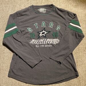 Dallas Stars Old Time Hockey Long Sleeve Shirt Gray Green NHL Men’s M